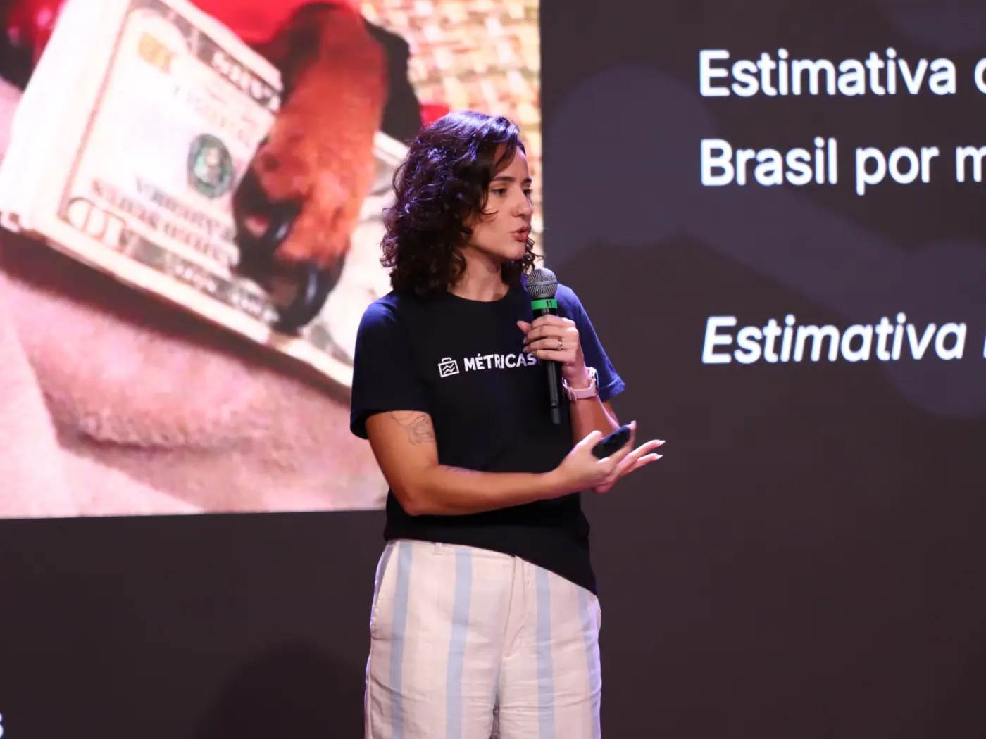 Palestrante apresentando no palco do Analytics Summit